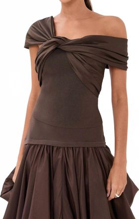 SIMKHAI Celiana Knit Top In Chocolate