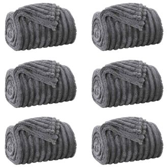 vidaXL Mantitas De Sof&aacute; 6 Pcs Gris Oscuro 150 X 130 Cm Lana Vidaxl