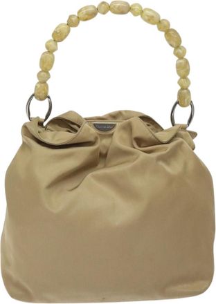 Dior Maris Pearl Beige Nylon Shoulder Bag (Pre-Owned)