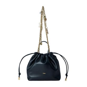 Chlo&eacute; Bucket Bags, female, Black, Size: ONE SIZE Mini Icons Shoulder Bag with Chain