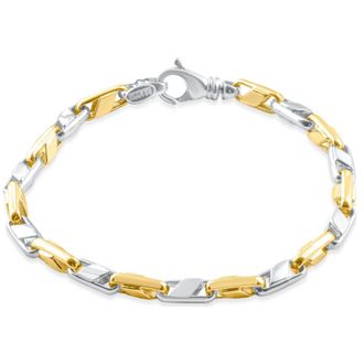 Pompeii3 Mens Solid 14k Yellow Gold 22 grams Designed Link 5mm Heavy Masculine Bracelet 8