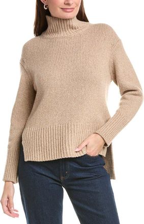 Lafayette 148 New York Mock Neck Drop Shoulder Cashmere-Blend Sweater