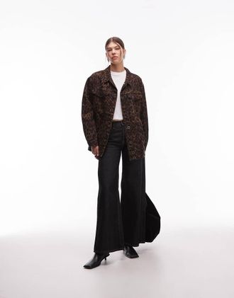 AllSaints Willow - Camicia giacca marrone in denim