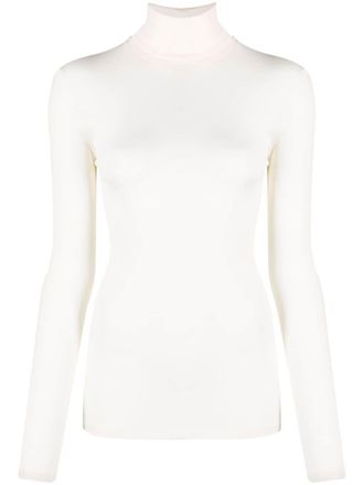 Hanro fine-knit polo-neck jumper - White