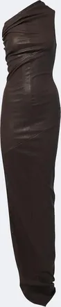 Rick Owens Athena asymmetric draped leather gown