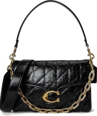 Coach Chain Tabby Shoulder Bag With Quilting Shoulder Womens Handbags Black, Leather