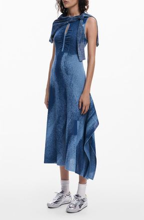 Desigual Asymmetric Knit Dress in Blue at Nordstrom, Size X-Small