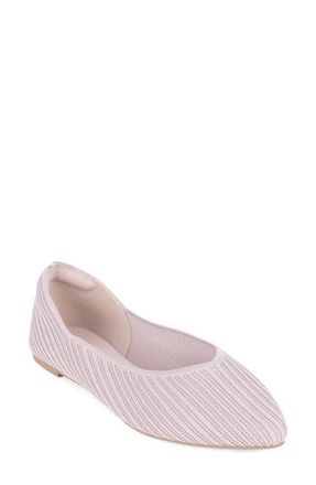 Elie Tahari Maldives Pointed Toe Flat in Natural/Pink at Nordstrom, Size 8.5
