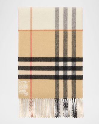 Burberry Double-Faced Cashmere EKD Scarf