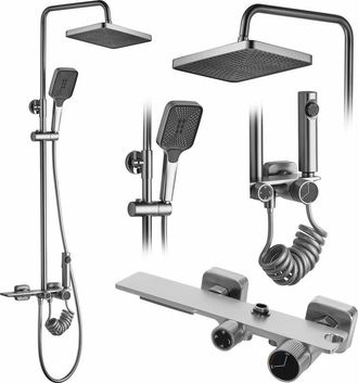 Rea Rea - Conjunto De Ducha Helix Nickel Brush Inox