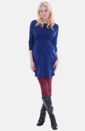 Everly Grey Carter Maternity Dress in Ikat Sappire at Nordstrom, Size Small