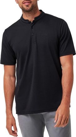 Travis Mathew Sunny Days Ahead Stripe Blade Collar Polo in Black at Nordstrom, Size Medium