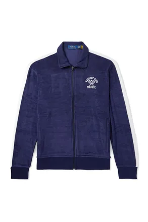 Polo Ralph Lauren Striped Cotton-Blend Terry Track Jacket