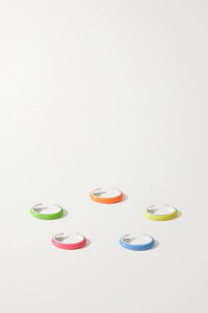 Fry Powers Neon Set Of Five Sterling Silver And Enamel Ear Cuffs - Rosa
