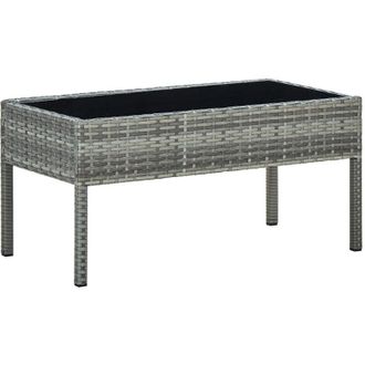 vidaXL Tavolo da Giardino Grigio 75x40x37 cm in Polyrattan - Vidaxl