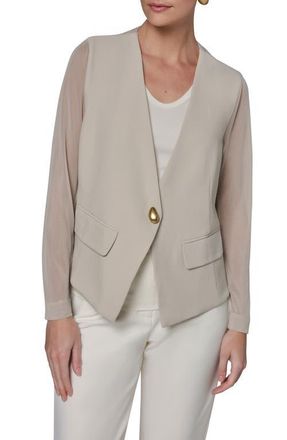 DKNY Sheer Contrast Jacket in Tuscan Grey at Nordstrom, Size X-Small