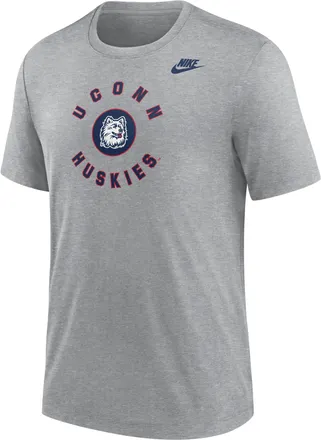 Nike Connecticut Huskies Nike Mens Football Tri-Blend T-Shirt in Grey | M21372P396UCON-DGH