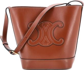 Celine Cuir Triomphe Leather Small bucket bag - Marrone