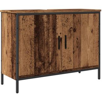 vidaXL Armario lavabo baño madera ingeniería envejecida 80x30x60 cm Vidaxl