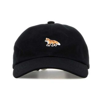 Maison Kitsun&eacute; Black Cotton Baseball Cap - male - Maison Kitsun&eacute; - Hats & Caps - Black - ONE SIZE - Accessories