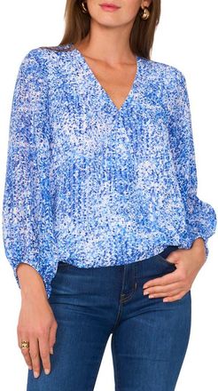 Vince Camuto Print Balloon Sleeve Top in New Ivory at Nordstrom, Size X-Small