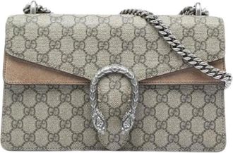 Gucci Pre-owned Suede gucci-bags - Dames - Vintage Schoudertas - Beige - ONE Size - Vintage