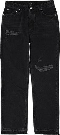 Represent Straight-Leg Distressed Frayed Black Jeans