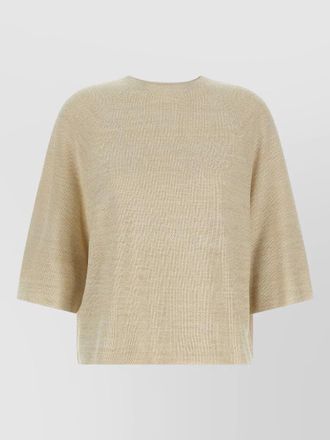 Fabiana Filippi metallic knit sweater relaxed fit round neck