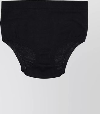 Parosh stretch waistband ribbed trim shorts