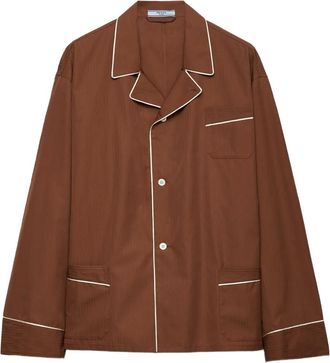 Prada Camicia a maniche lunghe con tasca - Marrone