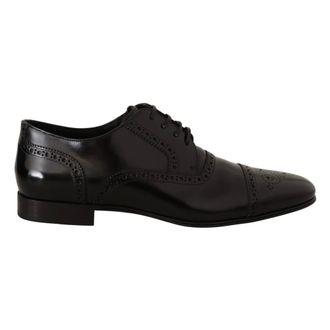 Dolce & Gabbana Black Leather Oxford Wingtip Dress Shoes