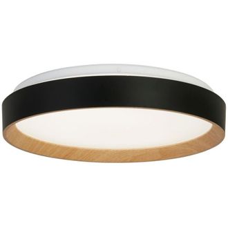 Searchlight Searchlight Sorrento Plafoniera LED a filo nero con trasferimento in legno