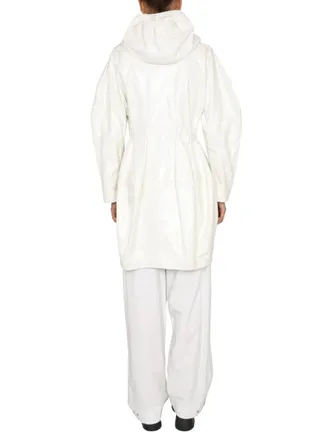 Bottega Veneta Hooded Raincoat - White