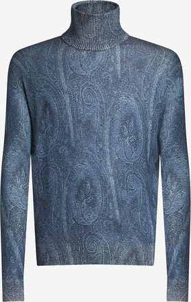 Etro Feiner Rollkragenpullover aus Kaschmir und Seide Paisley