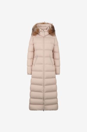 Moncler Lange Daunenjacke mit Shearling Fudson