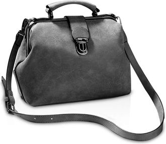 Nicole & Doris Women Fashion Handbags Shoulder Bag for Ladies PU Leather Crossbody Bag Classic Plaid Design Dark GreyGrey