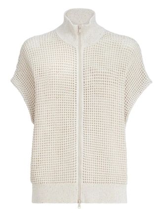 Brunello Cucinelli Vest met rits - Beige