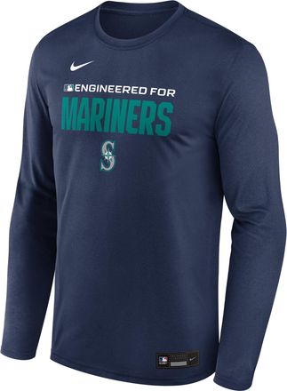 Nike Seattle Mariners Authentic Collection Team Issue Nike Mens Dri-FIT MLB Long-Sleeve T-Shirt in Blue | 02TJ44BMVR-JE6