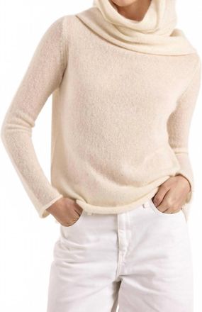 Brodie Estelle Sparkle Hooded Cowl Neck Cashmere Jumper In Ivory