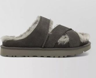 UGG leather cross strap slides