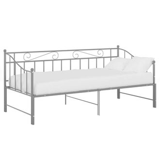 Berkfield Home Pull-out Sofa Bed Frame Grey Metal 90x200 cm