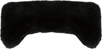 Yves Salomon Knit Beanie met Rex Konijnenbontrand - Dames - Accessoires - Zwart - ONE Size - Wol - Accessoires