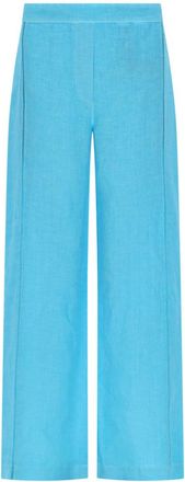120% Lino Wide-Leg Cropped Linen Pants
