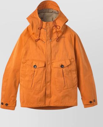 Ten c hooded anorak featuring front pockets