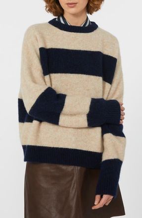 Max Mara Tuono Stripe Alpaca & Wool Blend Sweater in Navy at Nordstrom, Size X-Small