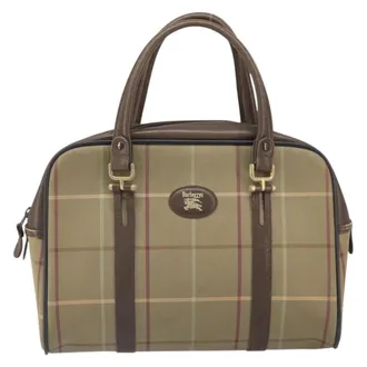 Burberry Nova Canvas Beige Canvas Handbag (Pre-Owned)