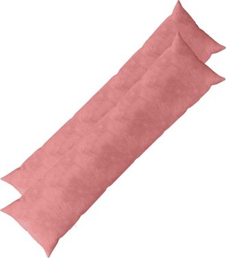 vidaXL Funda De Almohada 2 Pcs Heerlen Rosa 40 X 145 Cm Terciopelo Vidaxl