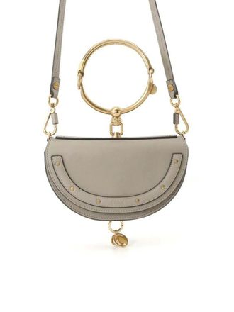 Chloé 2017-2025 Leather Nile Bracelet Minaudiere satchel - women - Calf Leather/Leather - One Size - Grey