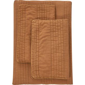 Melange Home Stone Washed Cotton Quilt & Sham Set in Rust Orange at Nordstrom Rack, Size Twin
