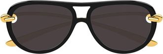 Bottega Veneta Sunglasses Bv1418 S 005 Gold/Black Women